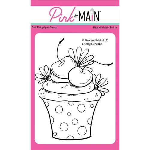 Pink and Main - Clear Photopolymer Stamps - Cherry Cupcake 1 Pink and Main - Clear Photopolymer Stamps - Cherry Cupcake