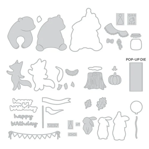 Scrapbook.com - Decorative Die and Stamp Set - Woodland - Enchanted Forest