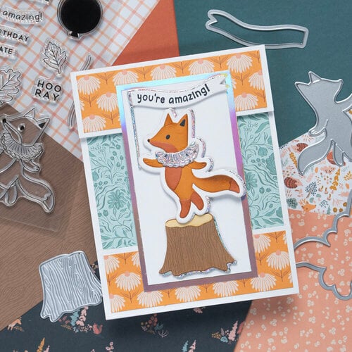 Scrapbook.com - Decorative Die and Stamp Set - Woodland - Enchanted Forest