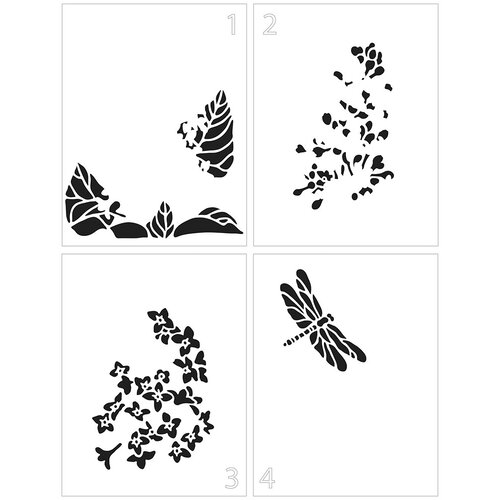 The Crafter's Workshop - 4-In-1 Layering Stencils - Lilac Dragonfly