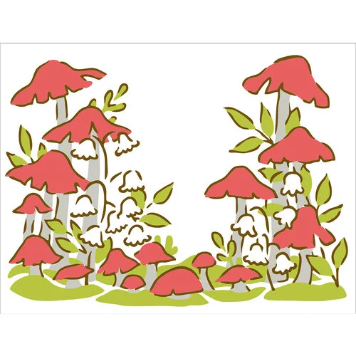 The Crafter's Workshop - 4-In-1 Layering Stencils - Mushroom Forest