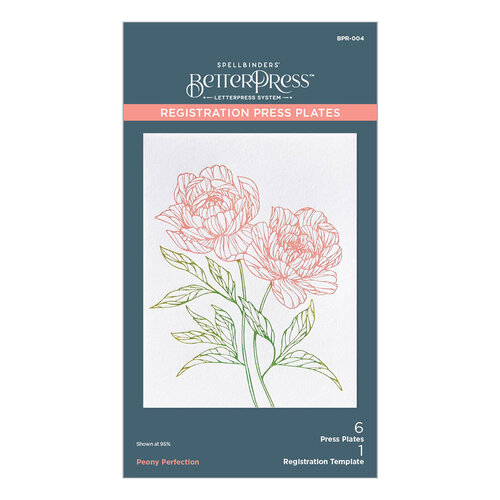 Spellbinders - BetterPress Collection - Press Plate and Registration - Peony Perfection 2 Spellbinders - BetterPress Collection - Press Plate and Registration - Peony Perfection