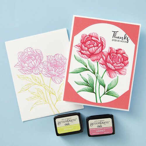Spellbinders - BetterPress Collection - Press Plate and Registration - Peony Perfection 4 Spellbinders - BetterPress Collection - Press Plate and Registration - Peony Perfection