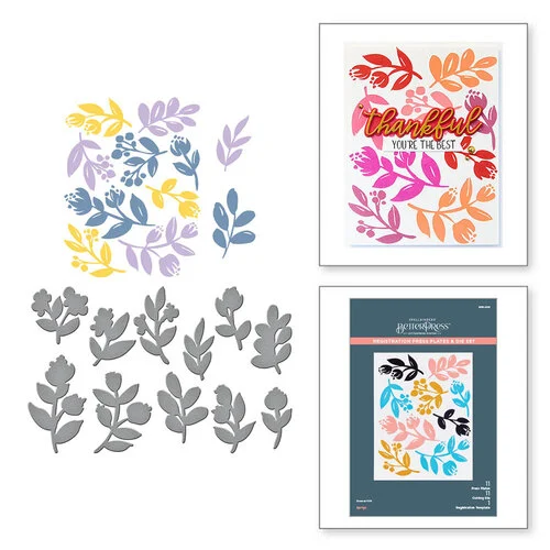 Spellbinders - BetterPress Collection - Press Plate and Registration - Sprigs