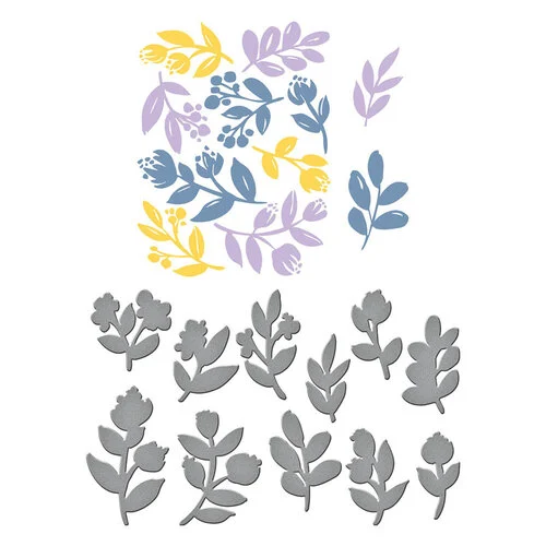 Spellbinders - BetterPress Collection - Press Plate and Registration - Sprigs