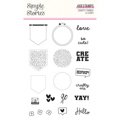 Simple Stories - Crafty Things Collection - Clear Photopolymer Stamps