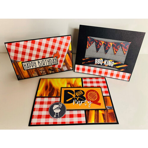 Reminisce - Backyard BBQ Collection - 12 x 12 Double Sided Paper - Grilling Time 4 Reminisce - Backyard BBQ Collection - 12 x 12 Double Sided Paper - Grilling Time