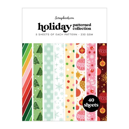 Scrapbook.com - Holiday - Patterned Cardstock Paper Pad - Double Sided - 6x8 - 40 Sheets