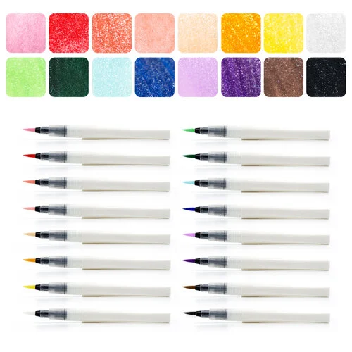 Scrapbook.com - Glitter Brush Marker Bundle - Complete Collection - 16 Pack