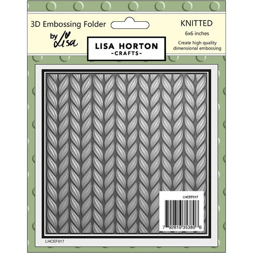 Lisa Horton Crafts - 3D Embossing Folder - Knitted 1 Lisa Horton Crafts - 3D Embossing Folder - Knitted