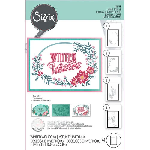 Sizzix - Layered Stencils - Winter Wishes 1 Sizzix - Layered Stencils - Winter Wishes