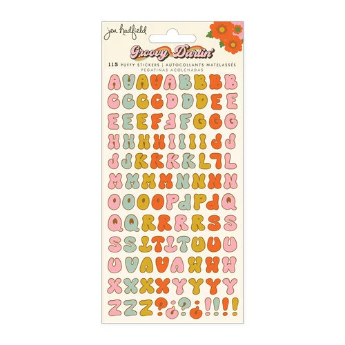 Jen Hadfield - Groovy Darlin Collection - Puffy Stickers - Alpha