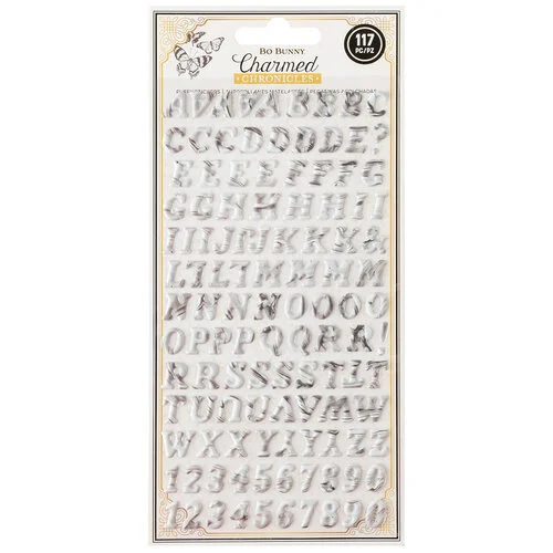 BoBunny - Charmed Chronicles Collection - Puffy Stickers - Alpha - Marble