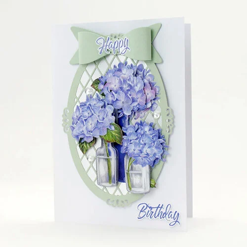 Katy Sue Designs - 3D Die Cut Decoupage Layers - Easy Pop Out Designs - Blue Hydrangeas