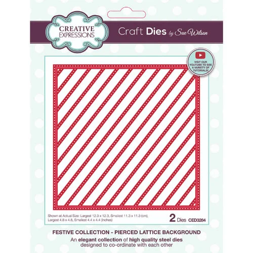 Creative Expressions - Festive Collection - Craft Dies - Pierced Lattice Background 1 Creative Expressions - Festive Collection - Craft Dies - Pierced Lattice Background