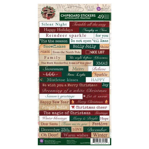 Prima - From The North Pole Collection - Chipboard Stickers