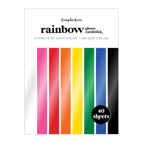 Scrapbook.com - Rainbow - Glossy Cardstock Paper Pad - 6x8 - 40 Sheets 1 Scrapbook.com - Rainbow - Glossy Cardstock Paper Pad - 6x8 - 40 Sheets