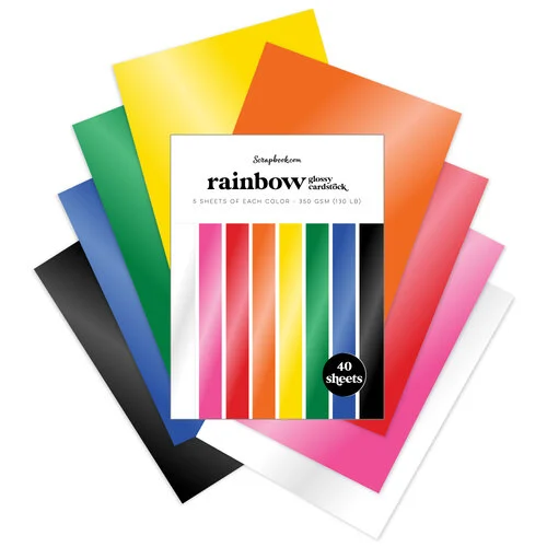Scrapbook.com - Rainbow - Glossy Cardstock Paper Pad - 6x8 - 40 Sheets 2 Scrapbook.com - Rainbow - Glossy Cardstock Paper Pad - 6x8 - 40 Sheets