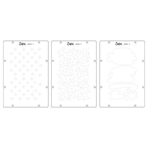 Sizzix - Studio - Stencils and Clear Stamps Set - Create 2 Sizzix - Studio - Stencils and Clear Stamps Set - Create