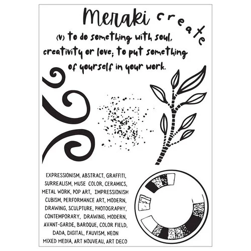Sizzix - Studio - Stencils and Clear Stamps Set - Create 3 Sizzix - Studio - Stencils and Clear Stamps Set - Create