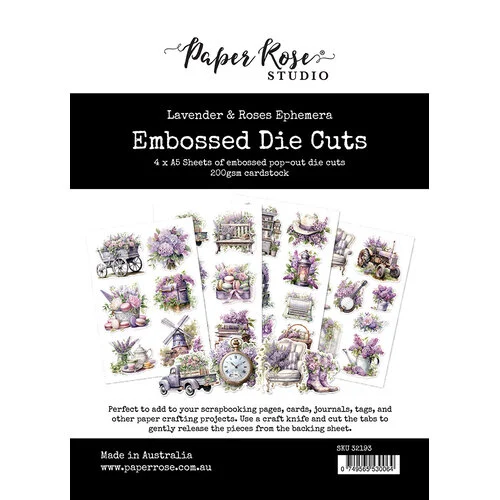 Paper Rose - Lavender And Roses Collection - Embossed Die Cuts 1 Paper Rose - Lavender And Roses Collection - Embossed Die Cuts