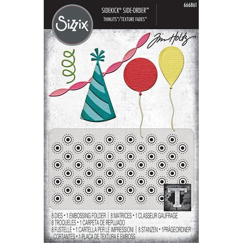 Sizzix - Tim Holtz - Sidekick Collection - Thinlits and Embossing Folder Set - Celebrate 1 Sizzix - Tim Holtz - Sidekick Collection - Thinlits and Embossing Folder Set - Celebrate