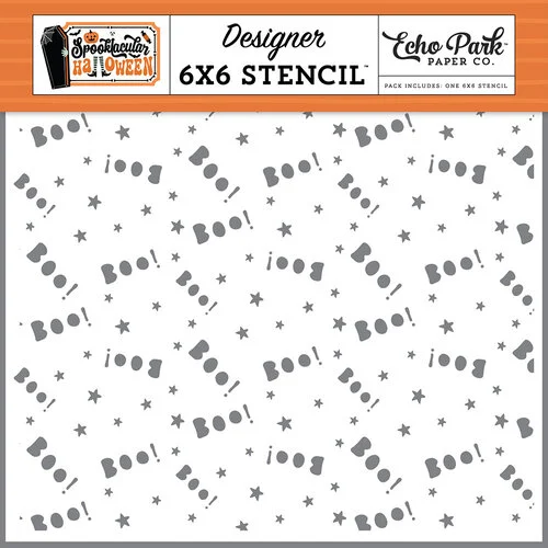 Echo Park - Spooktacular Halloween Collection - 6 x 6 Stencils - Boo 1 Echo Park - Spooktacular Halloween Collection - 6 x 6 Stencils - Boo