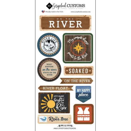 Scrapbook Customs - Life Is Better Collection - Cardstock Stickers - On The River 1 Scrapbook Customs - Life Is Better Collection - Cardstock Stickers - On The River