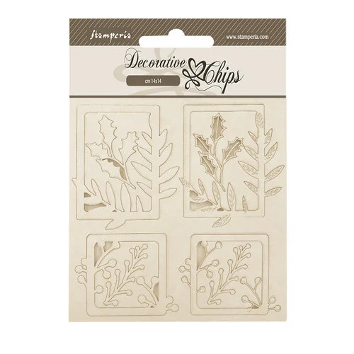 Stamperia - Gear up for Christmas Collection - Decorative Chips - Squares 1 Stamperia - Gear up for Christmas Collection - Decorative Chips - Squares