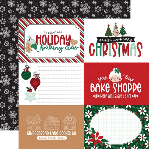 Echo Park - Baking Spirits Bright Collection - 12 x 12 Double Sided Paper - 6 x 4 Journaling Cards