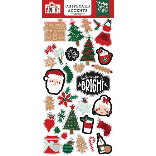 Echo Park - Baking Spirits Bright Collection - Chipboard Embellishments - Accents 1 Echo Park - Baking Spirits Bright Collection - Chipboard Embellishments - Accents
