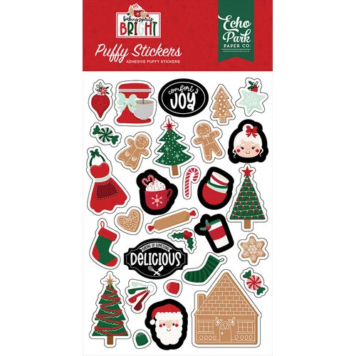 Echo Park - Baking Spirits Bright Collection - Puffy Stickers 1 Echo Park - Baking Spirits Bright Collection - Puffy Stickers
