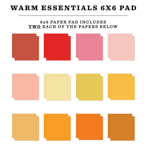 Echo Park - Essentials Collection - 6 x 6 Paper Pad - Warm 2 Echo Park - Essentials Collection - 6 x 6 Paper Pad - Warm