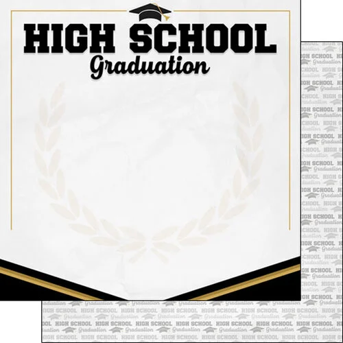 Scrapbook Customs - 12 x 12 Double Sided Paper - High School Graduation 1 Scrapbook Customs - 12 x 12 Double Sided Paper - High School Graduation