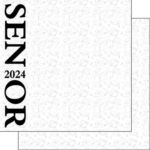 Scrapbook Customs - 12 x 12 Double Sided Paper - Senior Year Grad Caps 1 Scrapbook Customs - 12 x 12 Double Sided Paper - Senior Year Grad Caps