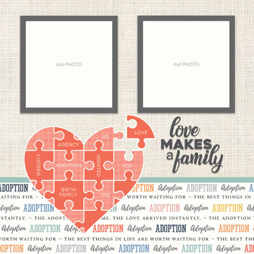 Scrapbook Customs - 12 x 12 Double Sided Paper - Adoption Right Quick Page