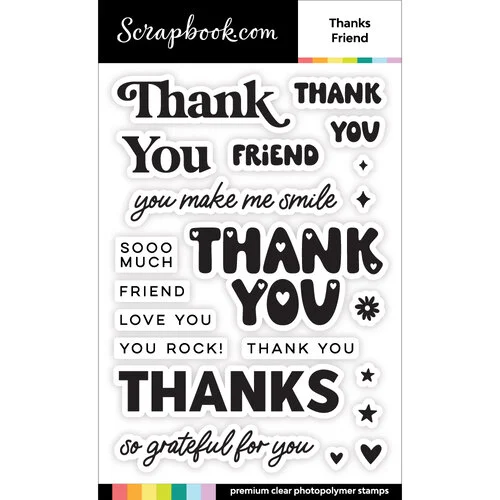 Scrapbook.com - Clear Photopolymer Stamp Set - Thanks Friend 1 Scrapbook.com - Clear Photopolymer Stamp Set - Thanks Friend
