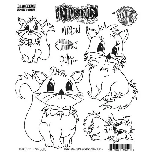 Stampers Anonymous - Dylusions Stamps - Cling Mounted Rubber Stamps - Purrfect