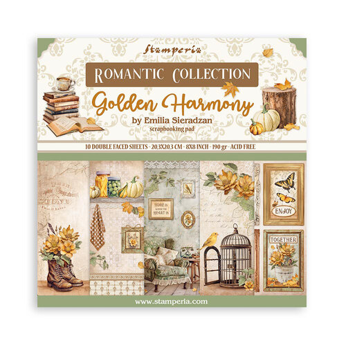 Stamperia - Golden Harmony Collection - 8 x 8 Paper Pad 1 Stamperia - Golden Harmony Collection - 8 x 8 Paper Pad
