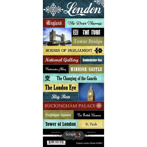 Scrapbook Customs - World Collection - Cardstock Stickers - Explore London 1 Scrapbook Customs - World Collection - Cardstock Stickers - Explore London