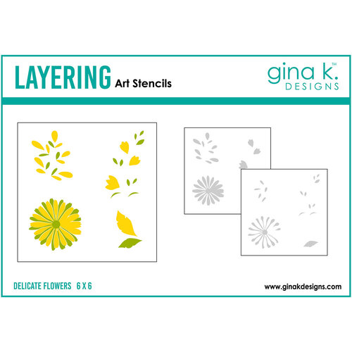 Gina K Designs - Layering Stencils - Delicate Flowers 1 Gina K Designs - Layering Stencils - Delicate Flowers