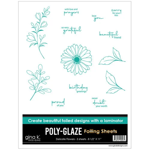 Gina K Designs - Poly-Glaze Foiling Sheets - Delicate Flowers 1 Gina K Designs - Poly-Glaze Foiling Sheets - Delicate Flowers