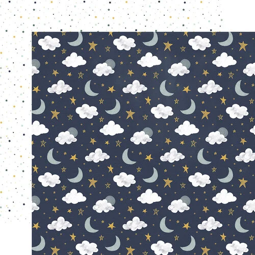 Echo Park - It's A Boy Collection - 12 x 12 Double Sided Paper - Underneath The Moon
