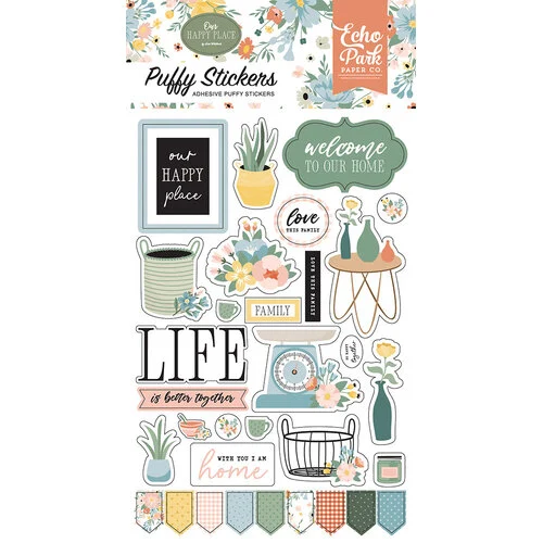 Echo Park - Our Happy Place Collection - Puffy Stickers 1 Echo Park - Our Happy Place Collection - Puffy Stickers