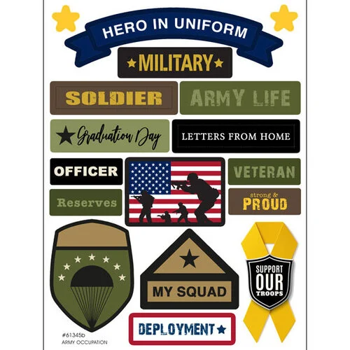 Scrapbook Customs - Military Collection - Cardstock Stickers - Army Occupation