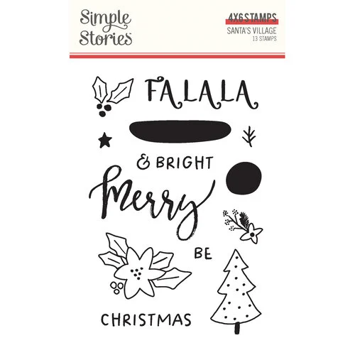 Simple Stories - Santas Village Collection - Clear Photopolymer Stamps