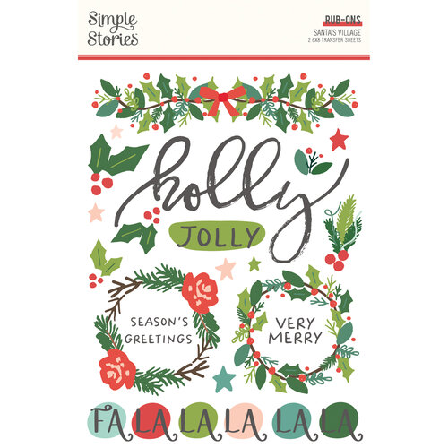 Simple Stories - Santas Village Collection - Rub Ons