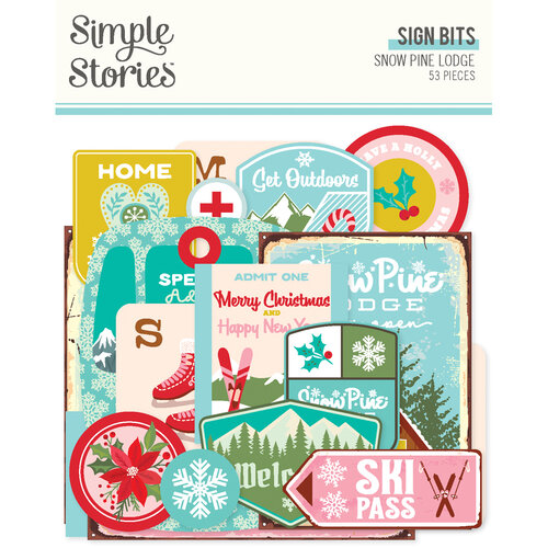 Simple Stories - Snow Pine Lodge Collection - Ephemera - Sign Bits 1 Simple Stories - Snow Pine Lodge Collection - Ephemera - Sign Bits