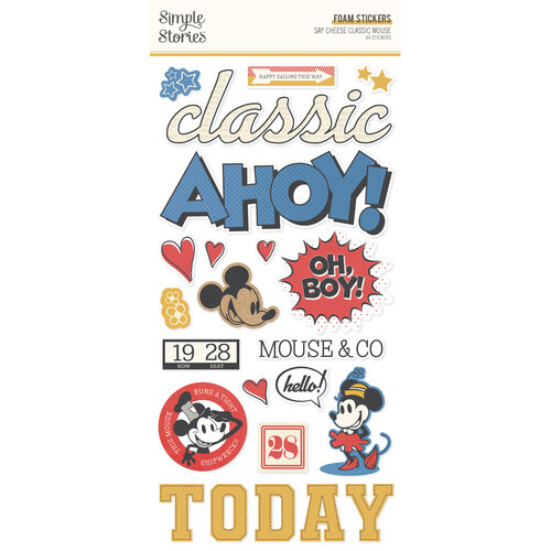 Simple Stories - Say Cheese Classic Mouse Collection - Foam Stickers