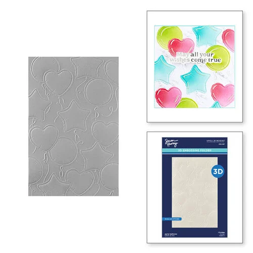 Spellbinders - Simon Hurley - Simon's Birthday Bash Collection - 3D Embossing Folder - Party Balloons 1 Spellbinders - Simon Hurley - Simon's Birthday Bash Collection - 3D Embossing Folder - Party Balloons